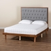 Baxton Studio Bellini Classic and Traditional Grey Fabric and Walnut Brown Finished Wood King Size Platform Bed - MG9765/0082S-King
