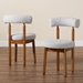 Baxton Studio Edric Modern Japandi Light Grey Boucle Fabric and Walnut Brown Finished Wood 2-Piece Dining Chair Set - BBT5491-Maya- Sky Grey-DC