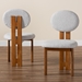 Baxton Studio Kacela Modern Japandi Light Grey Boucle Fabric and Walnut Brown Finished Wood 2-Piece Dining Chair Set - BBT5490-Walnut/Maya Sky Grey-DC