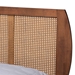 Baxton Studio Asami Mid-Century Modern Walnut Brown Finished Wood and Woven Rattan Full Size 3-Piece Bedroom Set - Asami-Ash Walnut Rattan-Full 3PC Bedroom Set