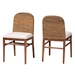 bali & pari Nadim Modern Bohemian Natural Seagrass and Acacia Wood 2-Piece Dining Chair Set