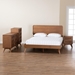 Baxton Studio Demeter Mid-Century Modern Walnut Brown Finished Wood Full Size 4-Piece Bedroom Set - Demeter-Ash Walnut-Full 4PC Bedroom Set