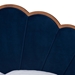 Baxton Studio Hadria Mid-Century Modern Navy Blue Velvet and Walnut Brown Finished Wood Queen Size Platform Bed - MG0219-Navy Blue/Walnut- Queen