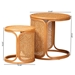 bali & pari Eldon Bohemian Honey Rattan 2-Piece Nesting End Table Set - Eldon-Light Honey Rattan-Nesting End Table Set