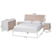 Baxton Studio Louetta Carved Contrasting 4-Piece Bedroom Set - SW8591-White-4PC King Bedroom Set