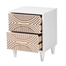 Baxton Studio Louetta Carved Contrasting Nightstand - SW8000-63NS2D-2DW-White-Nightstand