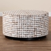 bali & pari Kaloni Bohemian Ivory Coconut Shell and Acacia Wood Coffee Table - Round Cocktail-White Wooden-CT