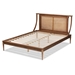 Baxton Studio Jamila Modern Transitional Walnut Brown Finished Wood and Synthetic Rattan Queen Size Platform Bed - MG0069-Rattan/Walnut-Queen