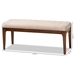 Baxton Studio Walsh Mid-Century Modern Beige Fabric Upholstered and Walnut Brown Finished Wood Dining Bench - WM5030-Latte/Walnut