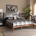 Baxton Studio Edmond Modern and Contemporary Grey Fabric Upholstered and Ash Walnut Brown Finished Wood King Size Platform Bed - MG0019-Grey/Ash Walnut-King