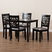 Baxton Studio Jackson Modern and Contemporary Grey Fabric Upholstered and Espresso Brown Finished Wood 5-Piece Dining Set - RH310C-Grey/Dark Brown-5PC Dining Set