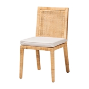 bali & pari Sofia Modern and Contemporary Natural Finished Wood and Rattan Dining Chair Baxton Studio restaurant furniture, hotel furniture, commercial furniture, wholesale dining room furniture, wholesale dining chairs, classic dining chairs
