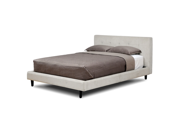 Quincy Natural Fabric Bed Queen Size
