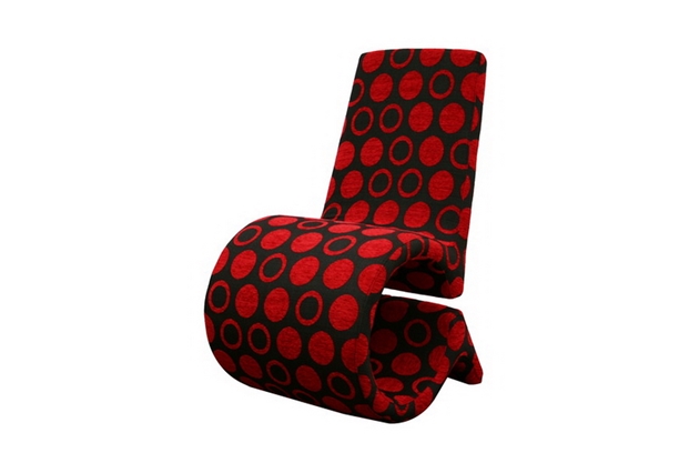 Baxton Studio Forte Red and Black Patterned Fabric Accent Chair - DC-88047