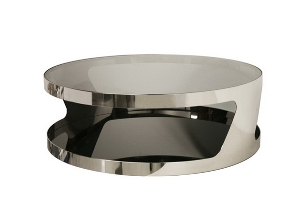 Baxton Studio Genesis Steel and Tinted Glass Modern Coffee Table - 931E-Gray