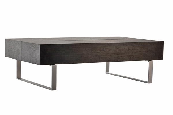 Baxton Studio Noemi Black Modern Coffee Table with Storage Compartments - CT-120-black