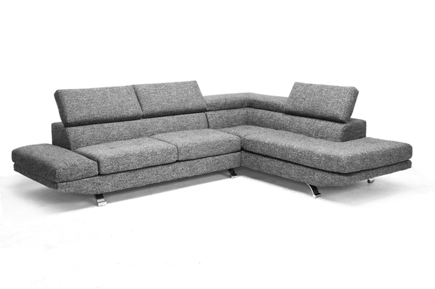 Adelaide Gray Twill Fabric Modern Sectional Sofa - TD1909-sectional-(RFC)-(07026-6A)