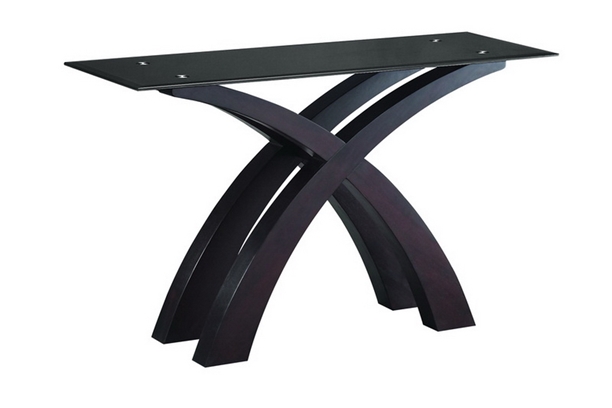 Baxton Studio Nicolas Dark Brown Glass Modern Sofa Table - Nicolas Console Table-107/903