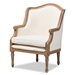Baxton Studio Charlemagne Traditional French Accent Chair-Oak