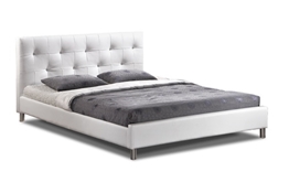 Barbara White Modern Bed with Crystal Button Tufting - Queen Size Barbara White Modern Bed with Crystal Button Tufting - Queen Size, wholesale furniture, restaurant furniture, hotel furniture, commercial furniture