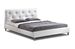 Barbara White Modern Bed with Crystal Button Tufting - Queen Size - BBT6140-White-Bed