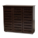 Baxton Studio Adalwin Modern and Contemporary 3-Door Dark Brown Wooden Entryway Shoes Storage Cabinet - SC863533-Wenge