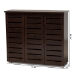 Baxton Studio Adalwin Modern and Contemporary 3-Door Dark Brown Wooden Entryway Shoes Storage Cabinet - SC863533-Wenge