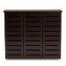 Baxton Studio Adalwin Modern and Contemporary 3-Door Dark Brown Wooden Entryway Shoes Storage Cabinet - SC863533-Wenge