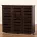 Baxton Studio Adalwin Modern and Contemporary 3-Door Dark Brown Wooden Entryway Shoes Storage Cabinet - SC863533-Wenge