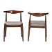 Baxton Studio Amato Mid-Century Modern Light Gray Fabric Upholstered Walnut Finished Wood Dining Chair Set of 2 - Aeron-Light Grey/Walnut-DC