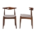 Baxton Studio Amato Mid-Century Modern Light Gray Fabric Upholstered Walnut Finished Wood Dining Chair Set of 2 - Aeron-Light Grey/Walnut-DC