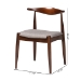 Baxton Studio Amato Mid-Century Modern Light Gray Fabric Upholstered Walnut Finished Wood Dining Chair Set of 2 - Aeron-Light Grey/Walnut-DC