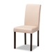 Baxton Studio Andrew Contemporary Espresso Wood Beige Fabric Dining Chair (Set of 4) - Andrew Dining Chair-Beige Fabric