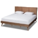 Baxton Studio Artemis Mid-Century Modern Walnut Brown Finished Wood King Size Platform Bed - Artemis-Ash Walnut-King