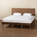 Baxton Studio Artemis Mid-Century Modern Walnut Brown Finished Wood King Size Platform Bed - Artemis-Ash Walnut-King