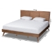 Baxton Studio Artemis Mid-Century Modern Walnut Brown Finished Wood King Size Platform Bed - Artemis-Ash Walnut-King