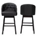 Baxton Studio Avril Modern and Contemporary Black Faux Leather Tufted Swivel Barstool with Nail heads Trim - BBT5210A1-BS-Black