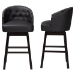 Baxton Studio Avril Modern and Contemporary Black Faux Leather Tufted Swivel Barstool with Nail heads Trim - BBT5210A1-BS-Black