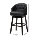 Baxton Studio Avril Modern and Contemporary Black Faux Leather Tufted Swivel Barstool with Nail heads Trim - BBT5210A1-BS-Black