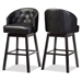Baxton Studio Avril Modern and Contemporary Black Faux Leather Tufted Swivel Barstool with Nail heads Trim - BBT5210A1-BS-Black