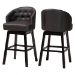 Baxton Studio Avril Modern and Contemporary Brown Faux Leather Tufted Swivel Barstool with Nail heads Trim - BBT5210A1-BS-Brown