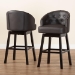 Baxton Studio Avril Modern and Contemporary Brown Faux Leather Tufted Swivel Barstool with Nail heads Trim - BBT5210A1-BS-Brown