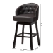 Baxton Studio Avril Modern and Contemporary Brown Faux Leather Tufted Swivel Barstool with Nail heads Trim - BBT5210A1-BS-Brown