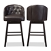 Baxton Studio Avril Modern and Contemporary Brown Faux Leather Tufted Swivel Barstool with Nail heads Trim - BBT5210A1-BS-Brown