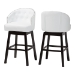 Baxton Studio Avril Modern and Contemporary White Faux Leather Tufted 2-Piece Swivel Barstool Set with Nail heads Trim - BBT5210A1-BS-White
