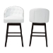 Baxton Studio Avril Modern and Contemporary White Faux Leather Tufted 2-Piece Swivel Barstool Set with Nail heads Trim - BBT5210A1-BS-White