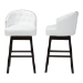 Baxton Studio Avril Modern and Contemporary White Faux Leather Tufted 2-Piece Swivel Barstool Set with Nail heads Trim - BBT5210A1-BS-White