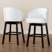 Baxton Studio Avril Modern and Contemporary White Faux Leather Tufted 2-Piece Swivel Barstool Set with Nail heads Trim - BBT5210A1-BS-White
