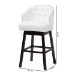 Baxton Studio Avril Modern and Contemporary White Faux Leather Tufted 2-Piece Swivel Barstool Set with Nail heads Trim - BBT5210A1-BS-White