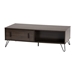 Baxton Studio Baldor Modern and Contemporary Dark Brown Finished Wood and Black Metal 2-Drawer Coffee Table - CT8012-Dark Brown-CT